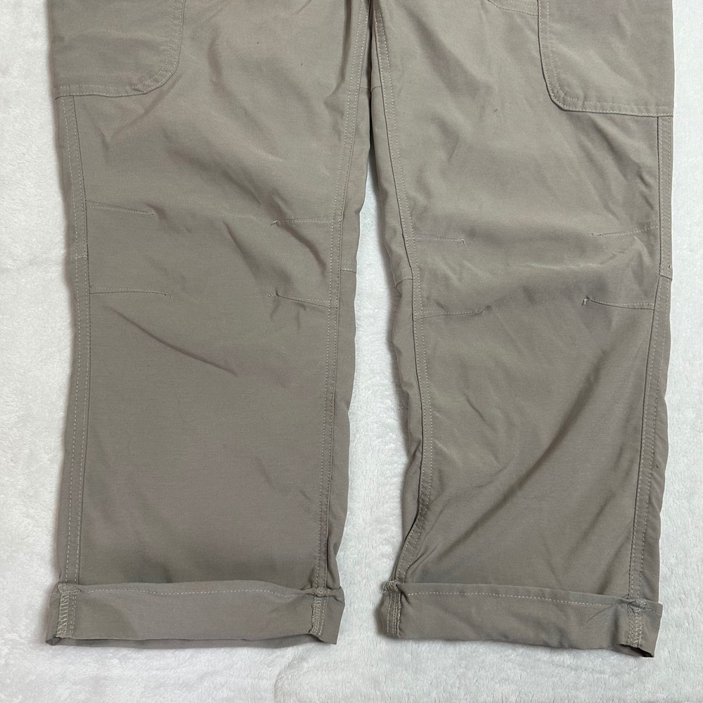 Columbia Women's Large Tan Cargo Capri Pants Roll-Up Straight Leg Hiking Travel - Picture 3 of 12